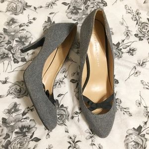 LC Lauren Conrad | Gray Wool Black Bow Heels